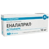 Эналаприл-Астрафарм 10 мг таблетки, №20