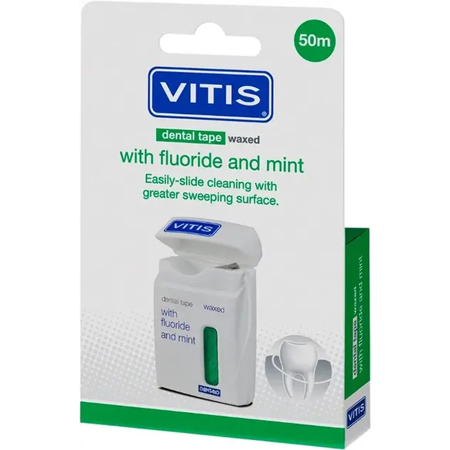 Зубна нитка Dentaid Vitis стрічка, зелена, 50 м : ціни та характеристики