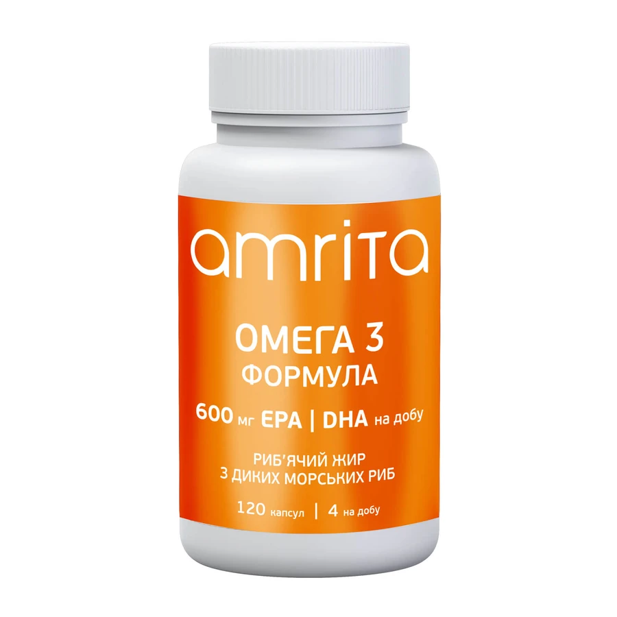 Омега 3 формула Amrita EPA/DHA 600 мл, 120 капс: ціни та характеристики