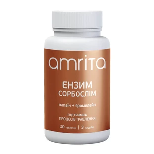 Энзим Сорбослим Amrita папаин + бромелайн, 30 табл