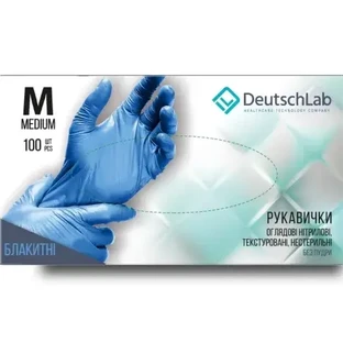 Перчатки DeutschLab обзорные нитриловые 100 шт., размер М