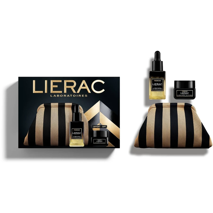 Набор для лица Lierac Premium: антивозрастная сыворотка, 30 мл + крем для век, 20 мл и косметичка в подарок: цены и характеристики