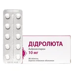 Дидролюта, таблетки в пл. об. по 10 мг, № 20 (10х2): цены и характеристики
