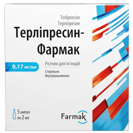 Терлипресин-Фармак раствор для инъекций 0,17 мг/мл в ампулах по 2 мл, 5 шт.: цены и характеристики