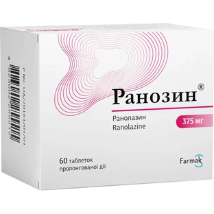 Ранозин таблетки прол./д. по 375 мг №60 (10х6)