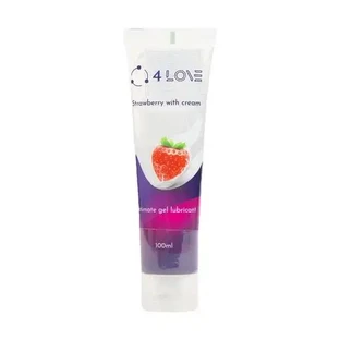 Интимный гель-смазка 4LOVE Strawberry With Cream на водной основе, 100 мл