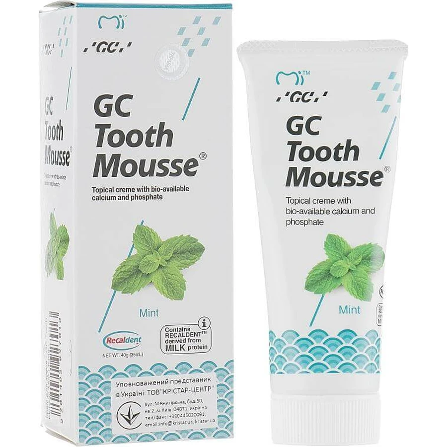 GC Tooth Mousse крем для ремінералізації зубів М'ята, 35 мл: ціни та характеристики