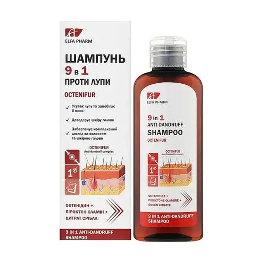 Elfa Pharm Octenifur 9 в 1 Шампунь проти лупи 200 мл: ціни та характеристики