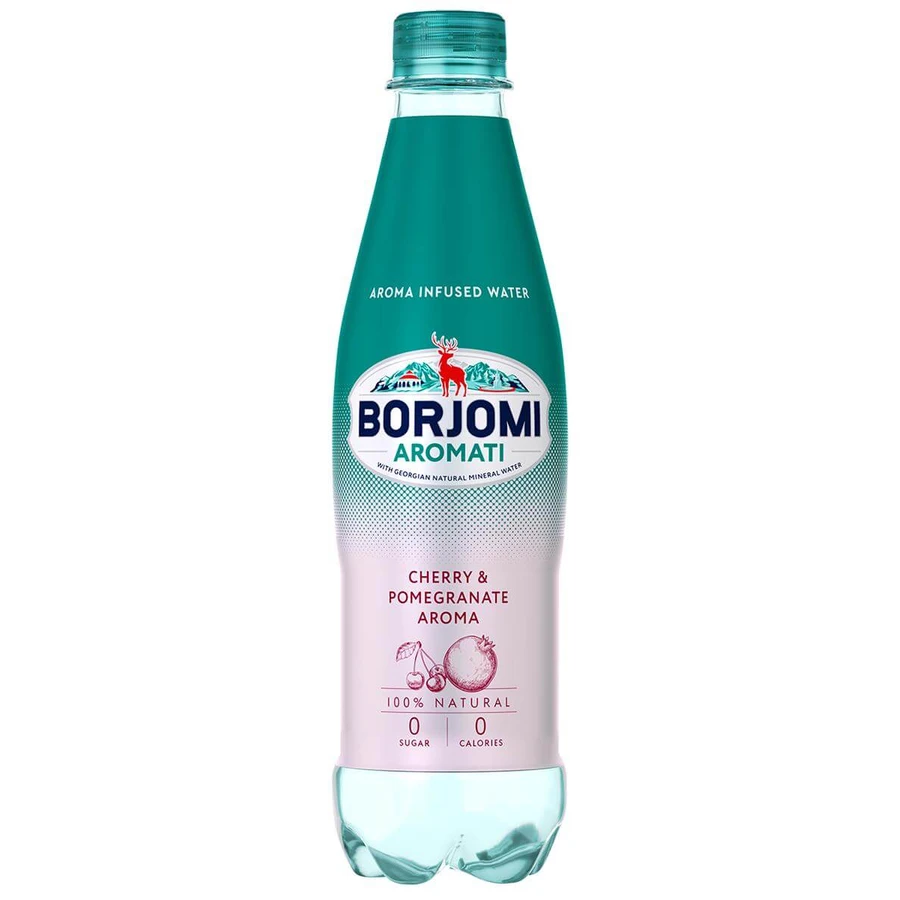 Borjomi Aromati Вишня та Гранат сильногазований напій 0,5 л ПЕТ: ціни та характеристики