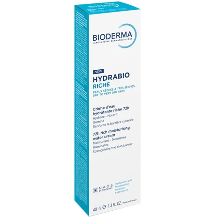 Крем для обличчя Bioderma Hydrabio Riche 72h Moisturising Water Cream зволожувальний, для чутливої зневодненої шкіри, 40 мл: ціни та характеристики