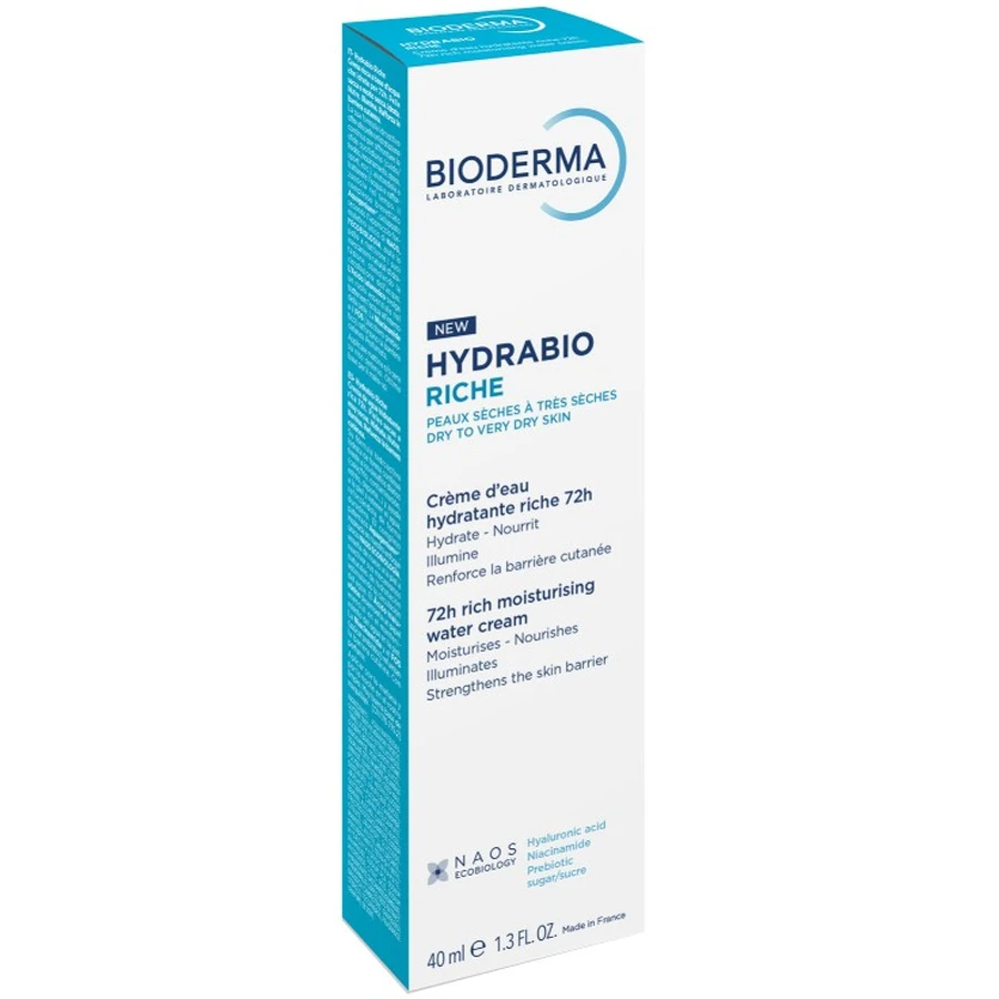 Крем для обличчя Bioderma Hydrabio Riche 72h Moisturising Water Cream зволожувальний, для чутливої зневодненої шкіри, 40 мл: ціни та характеристики