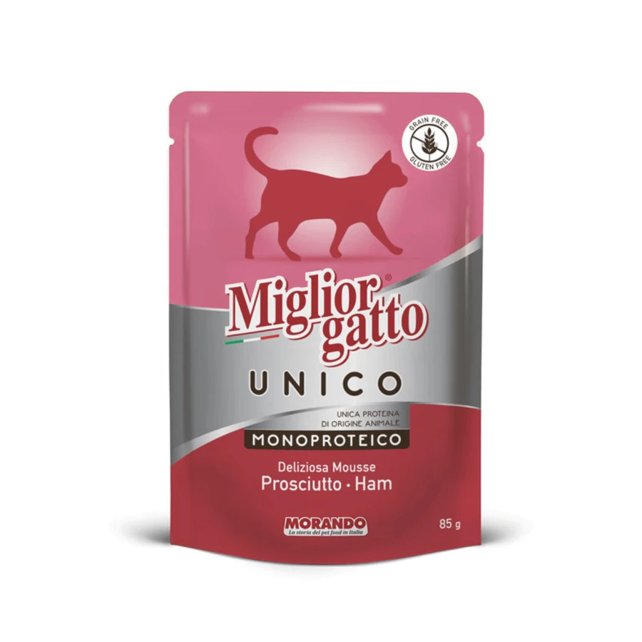 Влажный корм для кошек Morando Migliorgatto UNICO мусс с прошутто 85 г: цены и характеристики