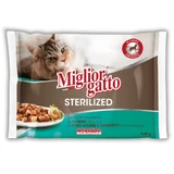 Набор паучей для стерилизованных кошек Morando Migliorgatto Sterilized лосось 2 шт + рыба и креветки 2 шт (4 шт*85 г)