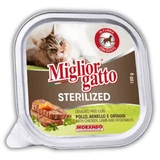 Консерви для котів Migliorgatto Sterilized з куркою ягням та овочами 100 г (Лоток)