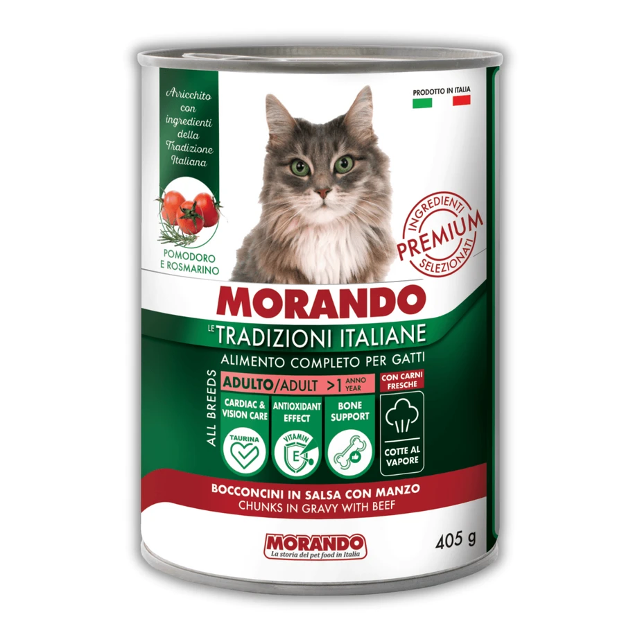 Консервы для кошек Morando Tradizioni кусочки в соусе с говядиной 405 г: цены и характеристики