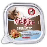 Консерви для котів Migliorgatto Sterilized з блакитною рибою та креветками 100 г (Лоток)