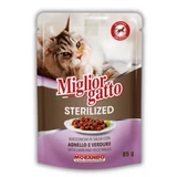 Консерви для стерилізованих котів Migliorgatto Sterilized ягня з овочами шматочки в соусі 85 г (Пауч)