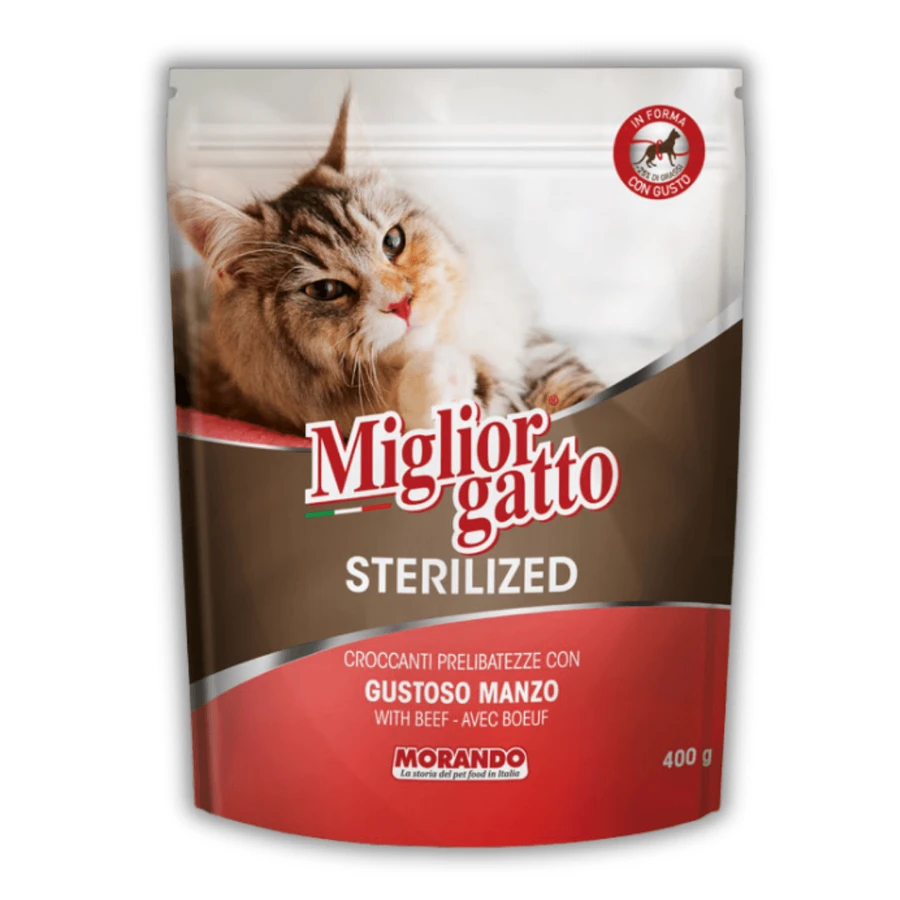 Сухой корм для стерилизованных кошек Morando Migliorgatto Sterilized с говядиной 400 г: цены и характеристики