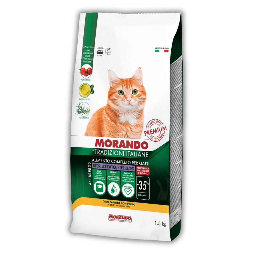 Сухой корм для стерилизованных кошек Morando Tradizioni Sterilized с курицей 1,5 кг: цены и характеристики