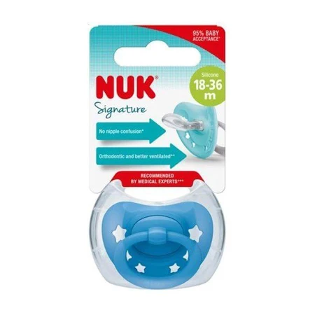 NUK Signature Пустушка ортодонтична силіконова Blue Stars: ціни та характеристики
