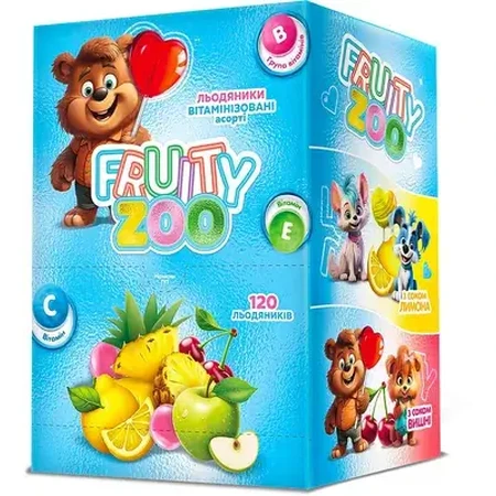 Льодяники Tabula Vita Fruity Zoo з вітамінами асорті №120: ціни та характеристики