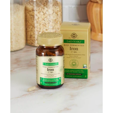 Solgar Earth Source® Koji Fermented Iron 27 мг вегетаріанські капсули №30: ціни та характеристики