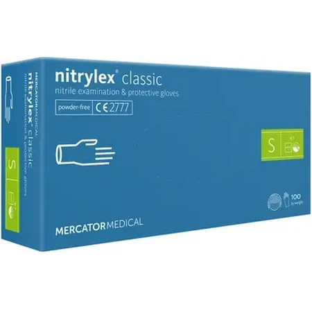 Перчатки нитриловые NITRYLEX Classic смотровые нестерильные неопудренные синие размер S 100 шт: цены и характеристики