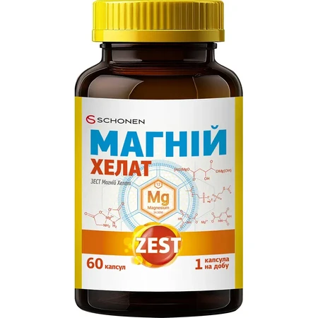Zest (Зест) Магній Хелат капсули №60: ціни та характеристики
