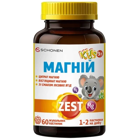 Zest (Зест) Кідз Магній жувальні пастилки №60: цены и характеристики