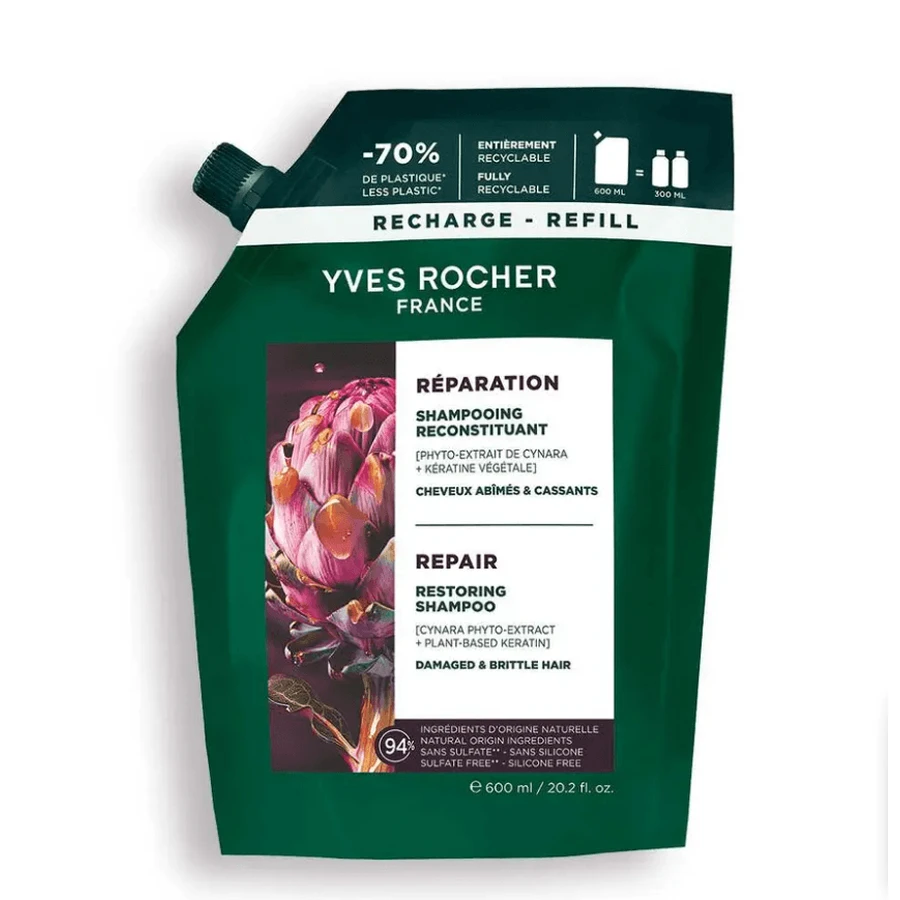 Відновлювальний Шампунь із Рослинним Кератином Yves Rocher 600 мл: ціни та характеристики