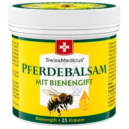 Трав'яний бальзам SwissMedicus Pferdebalsam mit Bienengift з 25 травами та бджолиною отрутою, 150 мл: ціни та характеристики