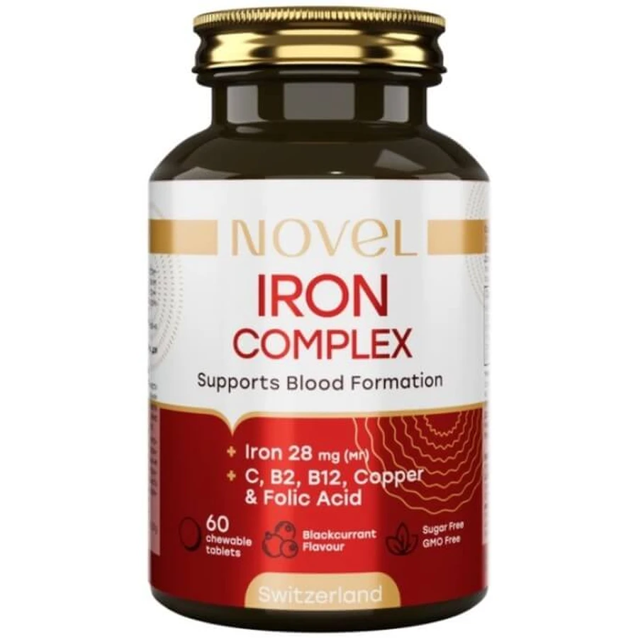 Железо Комплекс 28 мг Novel Iron Complex, 60 жевательных таблеток: цены и характеристики