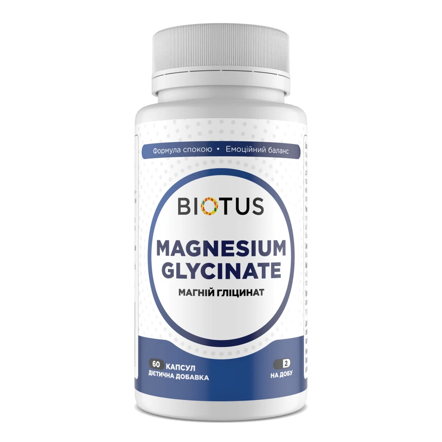 Магний глицинат, Magnesium Glycinate, Biotus, 250 мг, 60 капсул: цены и характеристики
