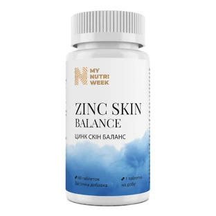 Цинк Скін Баланс, Zinс Skin Balance, My Nutri Week, 60 таблеток