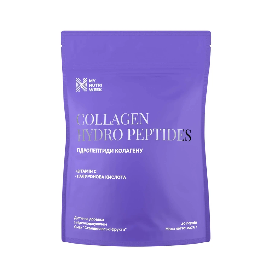 Гідропептиди колагену, Collagen HydroPeptides, My Nutri Week, з підсолоджувачем, смак Скандинавські фрукти, 227,6 г: ціни та характеристики