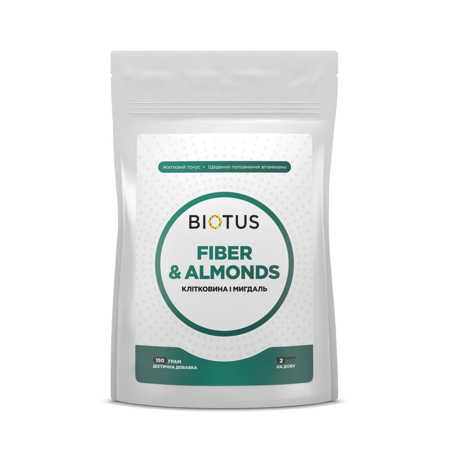 Клетчатка и миндаль, Fiber & Almonds, Biotus, 150 г: цены и характеристики