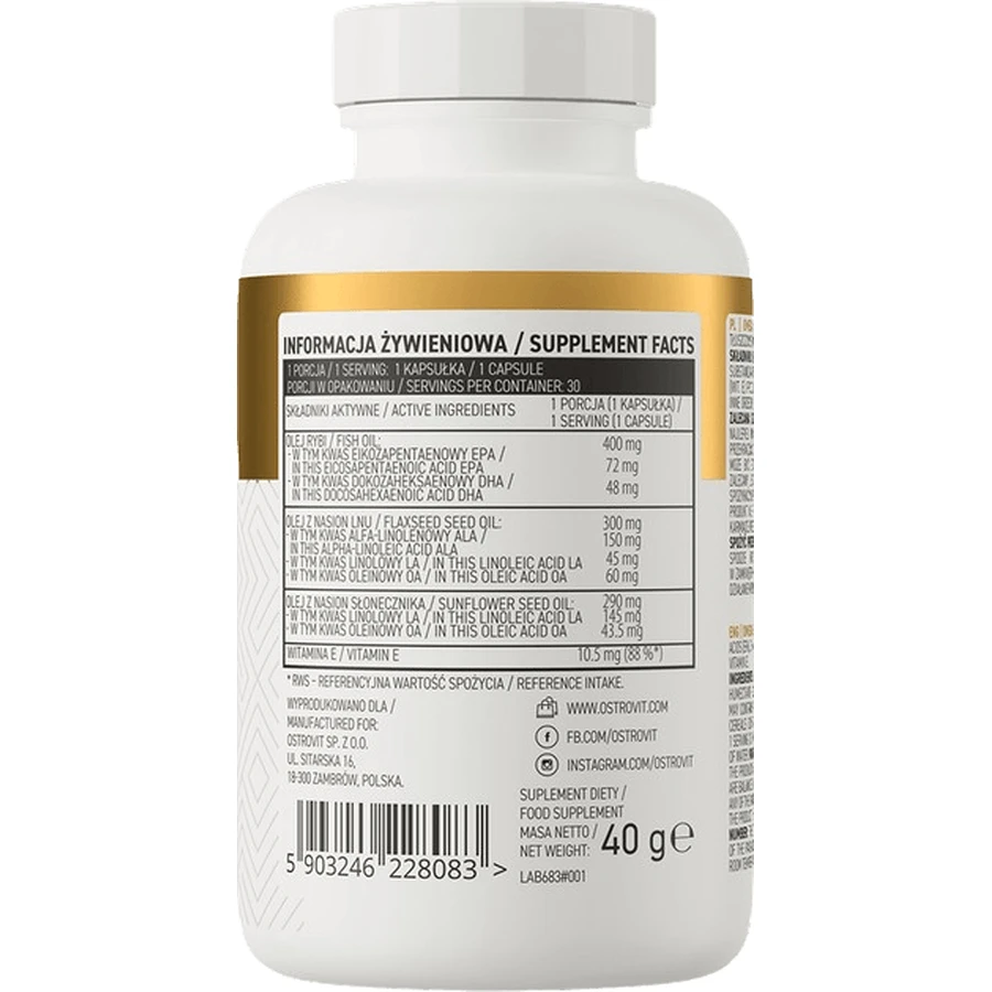 OstroVit Omega 3-6-9, 30 капсул: ціни та характеристики