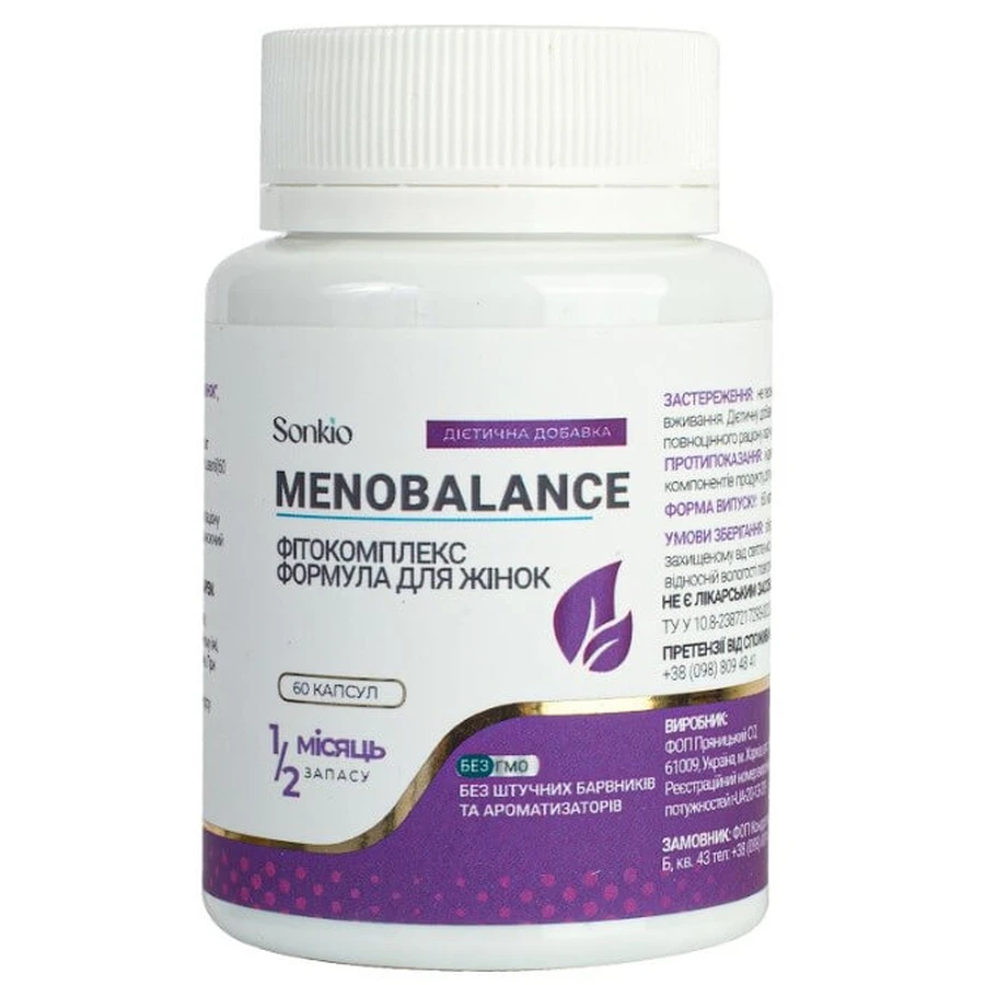 Комплекс для женщин Sonkio Menobalance, 60 капсул: цены и характеристики
