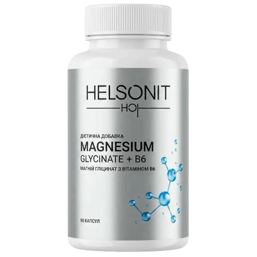 Магний Глицинат с витамином В6 Helsonit Magnesium Glycinate + В6, 90 капсул: цены и характеристики