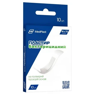 Пластырь MP MedPlast бактерицидный на прозрачной полимерной основе, 10 шт.