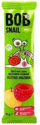 Снек Bob Snail Baby фруктово-ягодный для детей с 12 месяцев Яблоко-Малина, 17 г