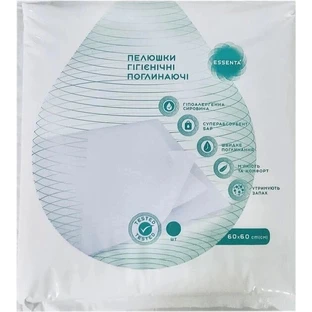Пеленки поглощающие Essenta+ 60х60 см, 180 шт.