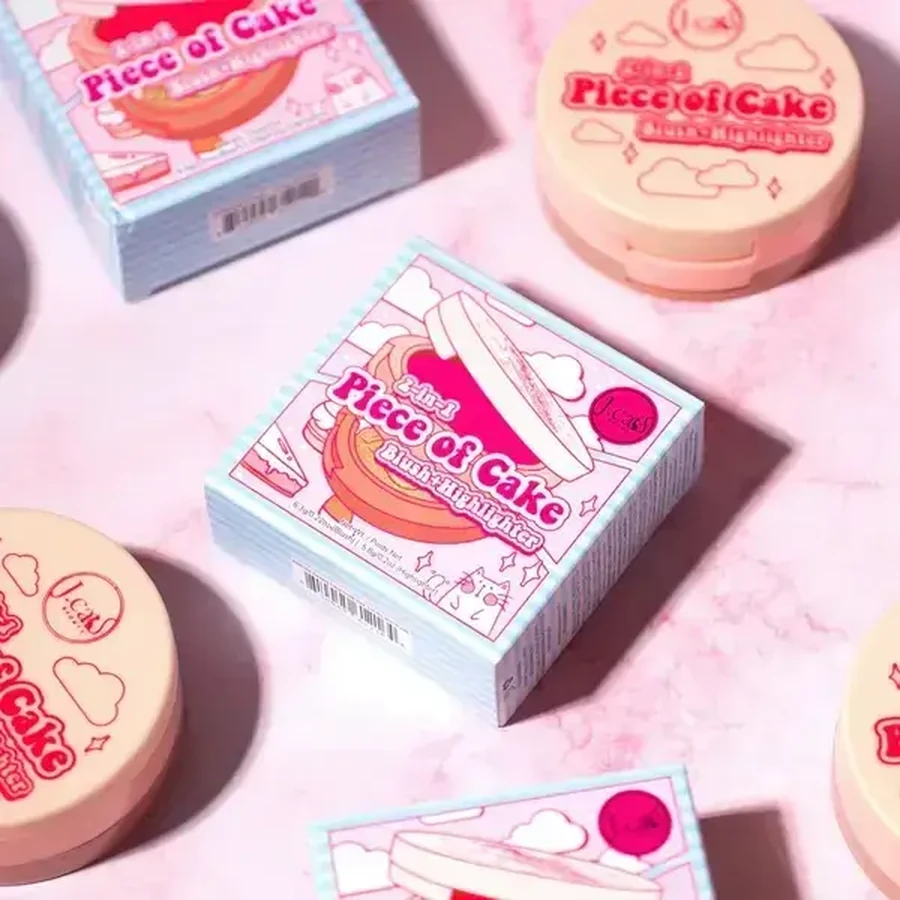 J.Cat Beauty 2 в 1 Piece of Cake Blush + Highlighter, рум’яна та хайлайтер 2 в 1 105 One in a melon, 12,1 г: ціни та характеристики