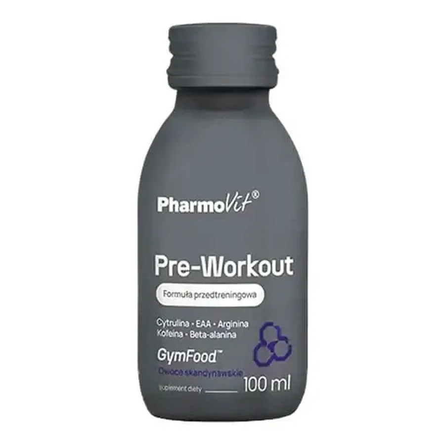 Pharmovit GymFood Pre-Workout, жидкость, вкус «скандинавские фрукты», 100 мл: цены и характеристики