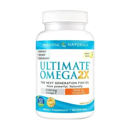 Nordic Naturals, Ultimate Omega 2X з вітаміном D3 2150 мг, лимонний смак, капсули, 60 шт.: ціни та характеристики