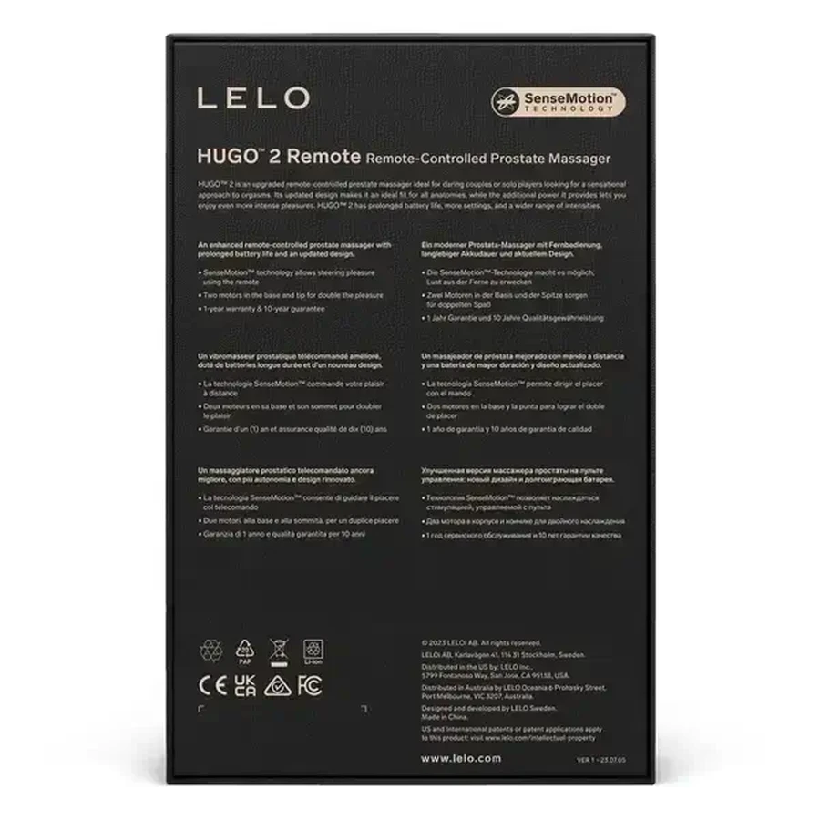 Lelo Hugo 2 Remote Black, массажер простаты с пультом дистанционного управления, 1 шт.: цены и характеристики