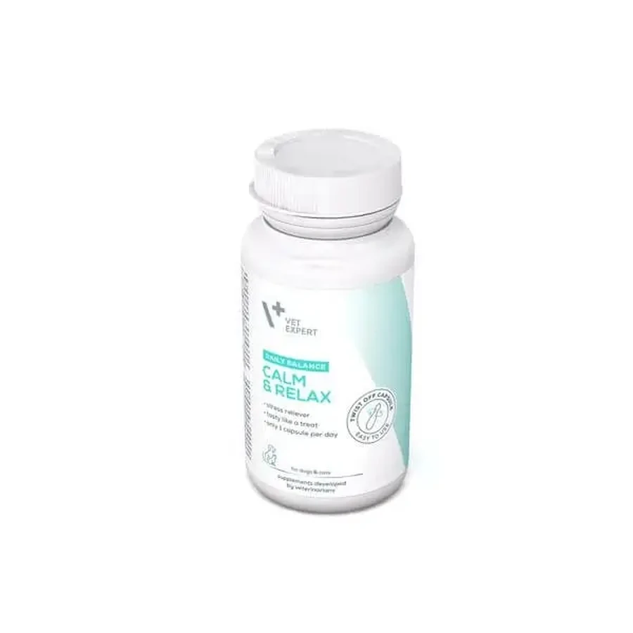 Vet Expert Calm&amp;relax, препарат для снятия симптомов стресса у собак и кошек, капсулы с откручивающейся крышкой, 30 шт.: цены и характеристики