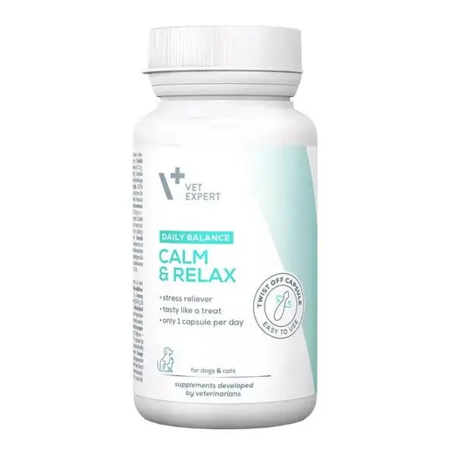 Vet Expert Calm&amp;relax, препарат для снятия симптомов стресса у собак и кошек, капсулы с откручивающейся крышкой, 30 шт.: цены и характеристики