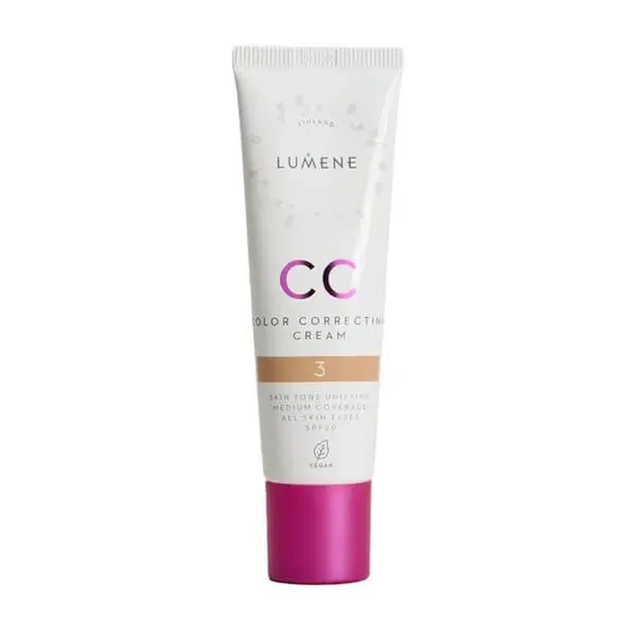Lumene CC Color Correcting Cream, коригувальний крем CC SPF 20, 3 (W), 30 мл: ціни та характеристики