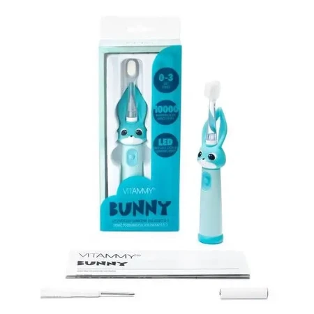 Vitammy Bunny, звукова зубна щітка для дітей віком 0–3 роки, світло-блакитна, 1 шт.: ціни та характеристики